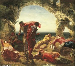 'the Conspiracy Of Sebastian And Antonio', Central Panel Of A Triptych — Paul Falconer Poole
