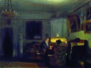 Group Portrait Of Family Schwartz — Boris Mikhailovich Kustodiev, Realism