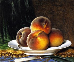 Peaches with White Plate