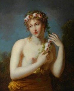 Half Length Figure Of A Bacchante — Jacques Antoine Vallin