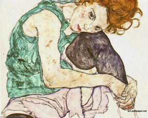 Sitzende Frau Mit Angezogenen Beinen, 1917, Narodni Galerie — Egon Schiele