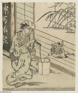 Cat On Veranda — Suzuki Harunobu