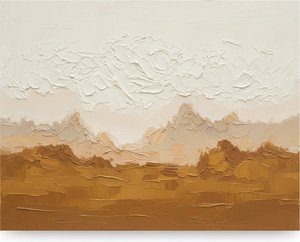 Layered Ochre Ridges Under A Pale Cream Sky — David Moreau