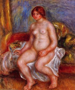 Nackte Frau Auf Grünen Kissen