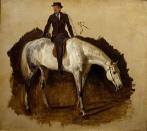 Cavallo Bianco Da Caccia E Cavaliere