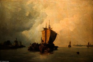 The Mouth Of The Scheldt — William James Müller, Romanticism