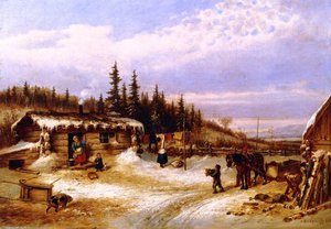 Log Hut On The St. Maurice — Cornelius David Krieghoff