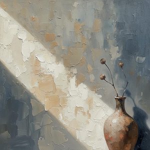 Licht Durchdringt Schiefer- Und Ockerschatten — David Moreau, Gips- & Texturkunst