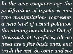 A Few Basic Typefaces\n\n[front View] — Massimo Vignelli, Vignelli Associates