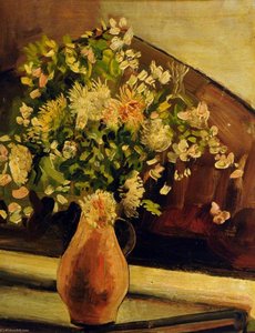 Wedding Bouquet Of Flowers On A Tomb In Talland Church, Cornwall — Francis Ferdinand Maurice Cook