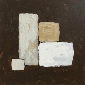 Monolithic Echoes In Ochre And Umber: A Singular Study Of Sculptural Earth Tones — Laurent Fabre, Neo-abstract Art