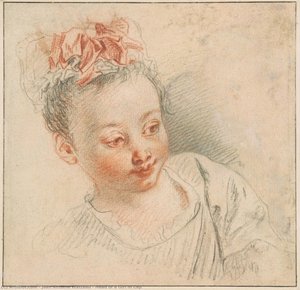 Kopf Einer Jungen Frau Mit Kap — Jean-antoine Watteau