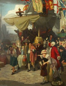 The Unloading of Two Captured Spanish Treasure Ships at Bristol in September, 1745