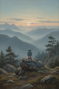 Ephemeral Sentinel Of Azure Peaks — Jacques Villedieu
