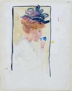 A Woman Drinking From A Cup — Maurice Brazil Prendergast