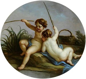 Putti Fishing — Antonio Zucchi