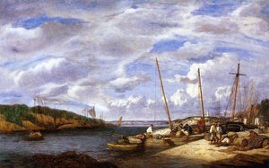 Douarnenez, Fishing Boats At Dockside — Eugène Louis Boudin