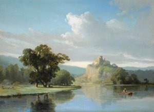 Landscape With A Lake And A Ruined Castle — Joséphine Bowes