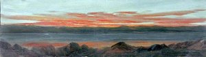 Landscape With A Lake Surrounded By Mountains At Sunset — Caroline Emily Gray Hill