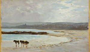 Beach At Low Tide Evening — William Matthew Hale