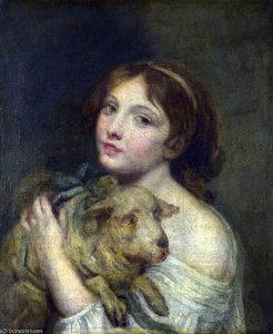 A Girl With A Lamb — Jean-baptiste Greuze