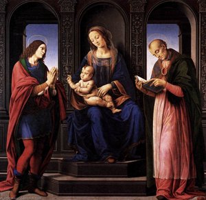 The Virgin And Child With St Julian And St Nicholas Of Myra — Lorenzo Di Credi, Renaissance Naturalism