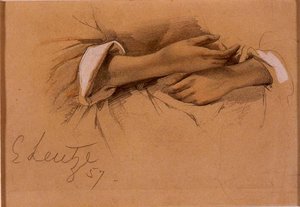Study Of Hands — Emanuel Gottlieb Leutze, Realism