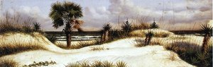 Florida Seascape With Sand Dune, Palm Tree, And Yuccas — William Aiken Walker