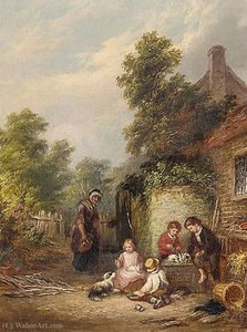 Feeding the rabbits