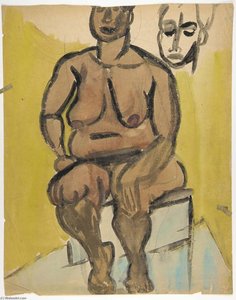 Female Nude Seated — William H. Johnson