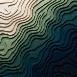 Ethereal Tides Of Midnight Blue: A Singular Study In Serene Topographic Flow — David Moreau, Contemporary Abstraction
