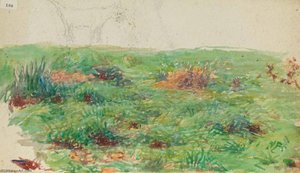 Landscape With Meadow — Thomas P Anshutz, Impressionism