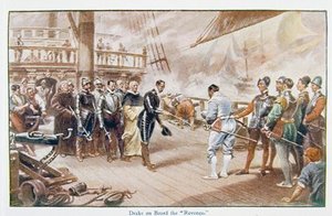 Sir Francis Drake On Board The Revenge — John Seymour Lucas