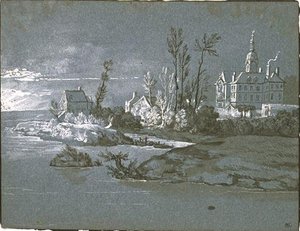 Convent And Home Near A River — Jean-baptiste Oudry