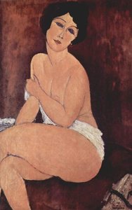 Nude Seating On A Sofa — Amedeo Clemente Modigliani