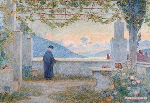 Monk On Monastery Balcony — William Herbert Allen