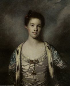 Portrait Of Bridget Moris In A White Silk Dress — Sir Joshua Reynolds