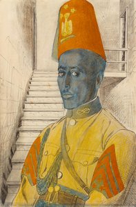 Scium Basci Tesfalidet Ghidai: Polizia Africana Italiana, Asmara. A Sergeant In The Police Force Formed By The Italians — Edward Bawden, British War Art