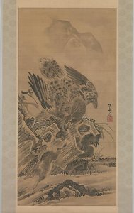 兎を追う鷲図 Eagle Pursuing Rabbit — Kawanabe Kyōsai