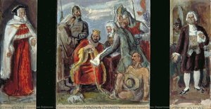 Coke, Magna Charta, Blackstone , sketch for mural for the United States Department of Justice