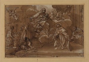 Virgin In Glory With Adoring Saint — Pietro Da Cortona