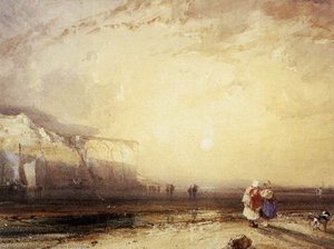 Sunset In The Pays De Caux — Richard Parkes Bonington, Romantic Landscape
