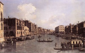 Grand Canal: Looking South-east From The Campo Santa Sophia To The Rialto Bridge — Giovanni Antonio Canal, Rococo Venetian