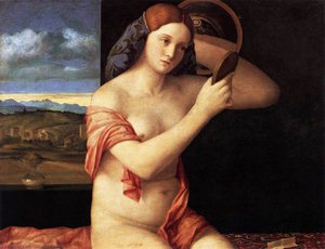 Naked Young Woman In Front Of The Mirror — Giovanni Bellini, Renaissance