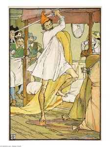 Don Quixote's Extraordinary Battle — Walter Crane