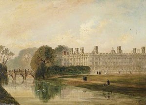 Clare College, Cambridge, Seen From King's Bridge — Joseph Murray Ince