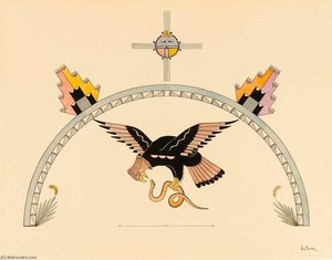 Eagle With Snake — Awa Tsireh