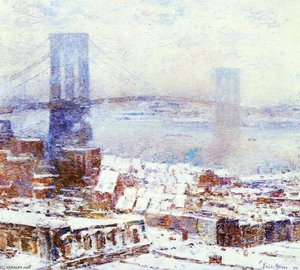 Brooklyn Bridge In Winter — Frederick Childe Hassam
