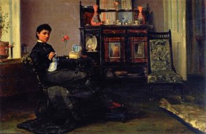 A Lady Sewing In A Parlour — Sir John Lavery