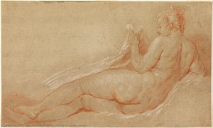 Study Of A Park (verso) — Jean-antoine Watteau, Rococo Style
